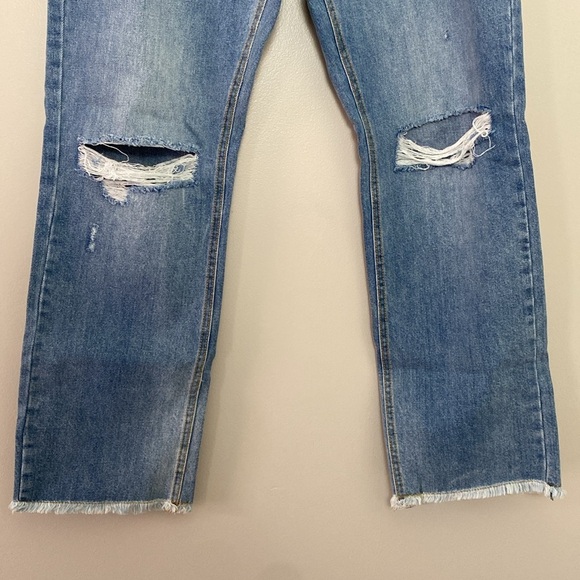 Avec Les Filles Distressed Button Fly Straight Raw Hem Jeans Size 29 - Picture 4 of 13